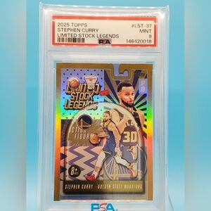 2025 Topps Limited Stock Legends Card Stephen Curry PSA 9